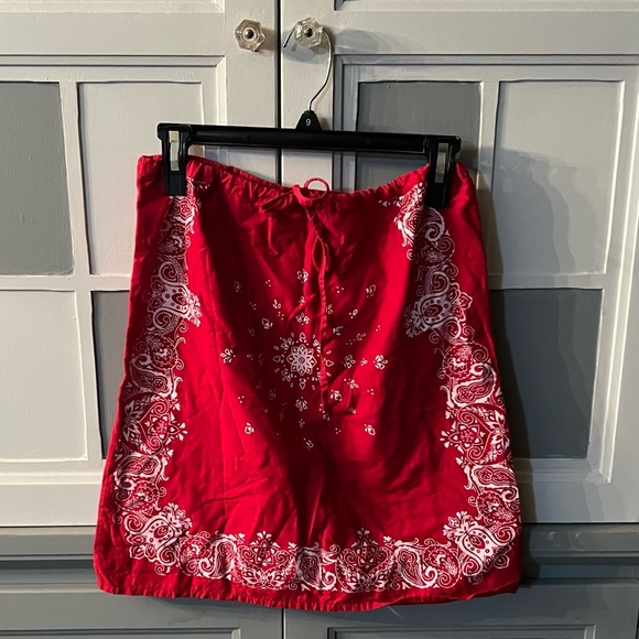 🖤Austin Clothing Co. Red and White Midi Skirt - Picture 1 of 5